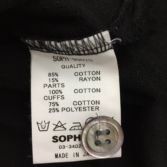 SOPHNET. Japan Striped Cuffs Henley Button Slit Hem Long Sleeve Shirt - Picture 3 of 10